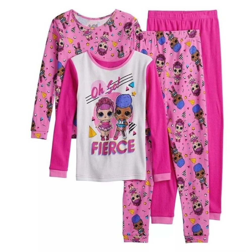 NEW 4pc Pink LOL SURPRISE Dolls PAJAMAS 2 pairs PJS Mix-n-Match Size 4 NWT